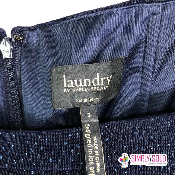 Laundry by Shelli Segal Women's Gown‎ Dress Jersey Sequin Maxi Evening 2 - Picture 2 of 16